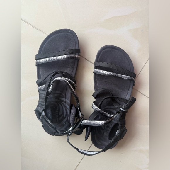 Merrell Women's Terran 3 Cush  Black/White Slide Sandals size 7/ 37 Outdoor - Picture 6 of 16